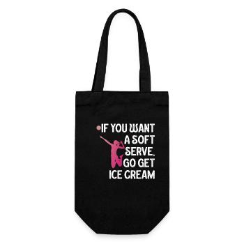 Wenn Sie ein Softeis wollen, holen Sie sich Eis - Geschenkbeutel für Flaschen - Schwarz - Vorne