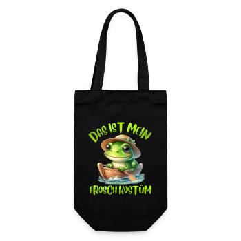 Karneval DAS IST MEIN FROSCH KOSTÜM Lustiges - Geschenkbeutel für Flaschen - Schwarz - Vorne