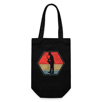 Saxophone Retro Vintage - Geschenkbeutel für Flaschen - Schwarz - Vorne