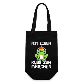 Karneval Party Kostüm MIT EINEM KUSS ZUM MÄRCHEN - Geschenkbeutel für Flaschen - Schwarz - Vorne