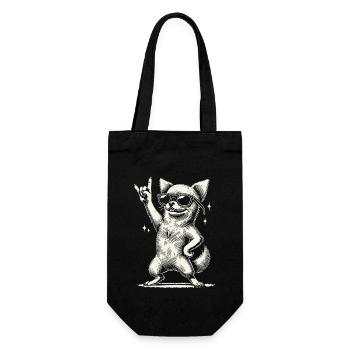 Lustige Heavy Metal Festival Chihuahua Hund - Geschenkbeutel für Flaschen - Schwarz - Vorne