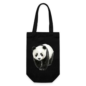 Panda - Geschenkbeutel für Flaschen - Schwarz - Vorne