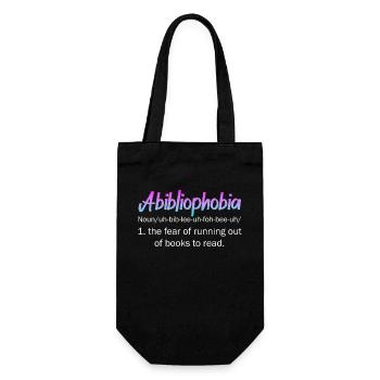 Abibliophobia Bookworm Reading Books - Gift Bag for Bottles - black - Front