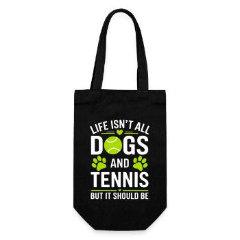 Tennis Saying Dogs Funny Tennis Gift - Gift Bag for Bottles - black - Front