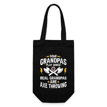 Certains grands-pères jouent au bingo Les vrais grands-pères sont hache - Sac à bouteille - noir - Devant