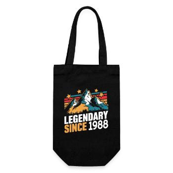 Legendary since 1988 Vintage Mountain Retro Mountains - Gift Bag for Bottles - black - Front