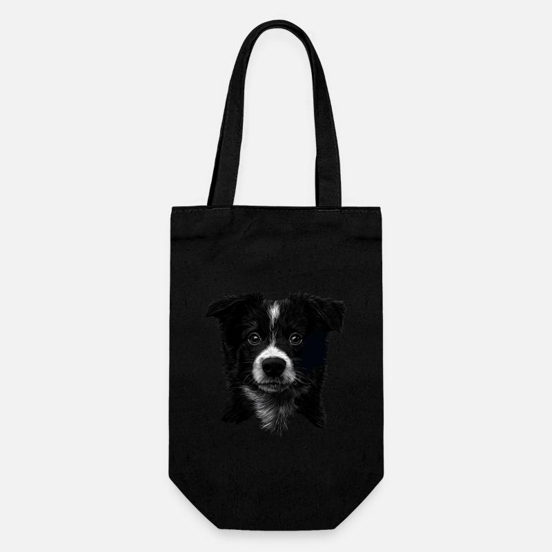 Border Collie - Geschenkbeutel für Flaschen - Schwarz