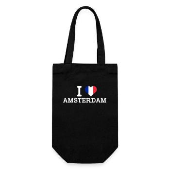 J’aime Amsterdam France Coeur Drapeau France Lover - Sac à bouteille - noir - Devant