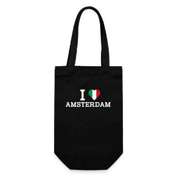 J’aime Amsterdam Italie Flag Heart Lover Pays-Bas - Sac à bouteille - noir - Devant