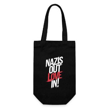 Nazis out love in - Gift Bag for Bottles - black - Front