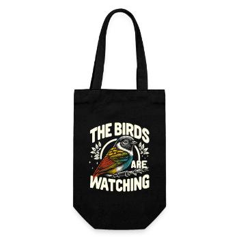The Birds Are Watching Birdwatching Bird Birder - Gift Bag for Bottles - black - Front