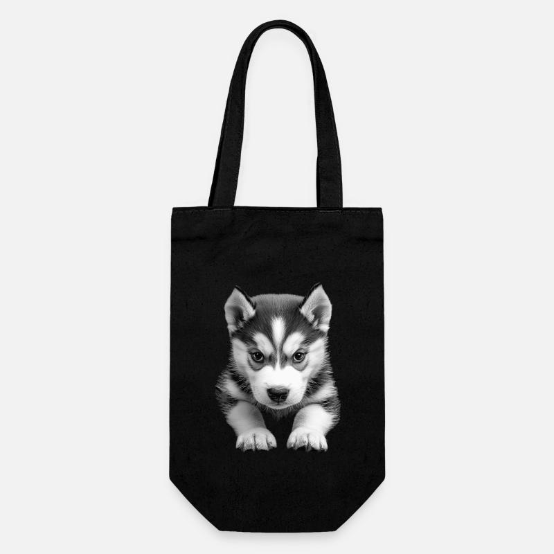 Sibirischer Husky - Geschenkbeutel für Flaschen - Schwarz