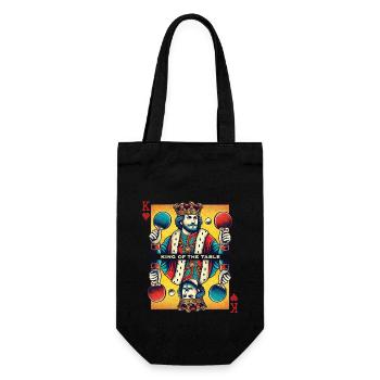 Retro Table Tennis King Playing Card Vintage Style - Gift Bag for Bottles - black - Front
