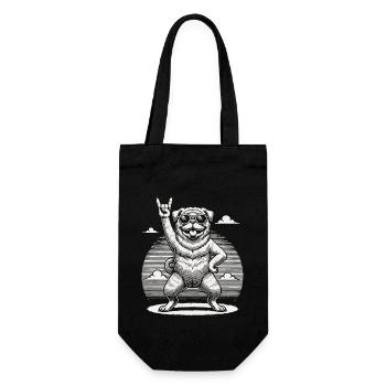 Pug Dog Rock Music Festival Style - Gift Bag for Bottles - black - Front