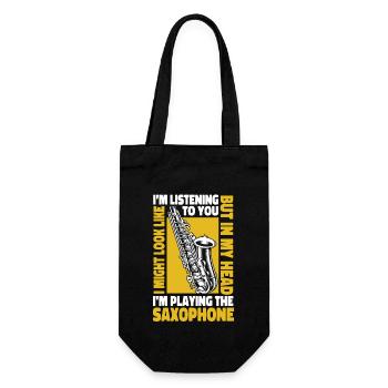 Saxophone I Might Look Like I'm - Gift Bag for Bottles - black - Front