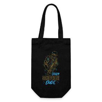 Saxophone Crazy Saxophone Dude - Geschenkbeutel für Flaschen - Schwarz - Vorne