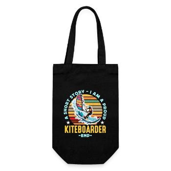 Kiteboarding A Short Story I Am A Proud Windsurfer - Geschenkbeutel für Flaschen - Schwarz - Vorne