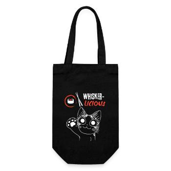 Whiskerlicious Bites – Sushi for Cat Lovers - Gift Bag for Bottles - black - Front