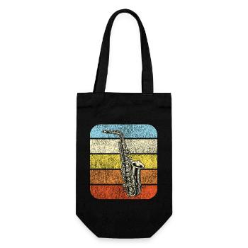 Saxophone Retro Vintage - Geschenkbeutel für Flaschen - Schwarz - Vorne
