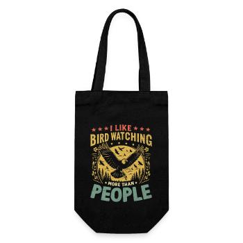 I Like Bird Watching More Than People Birder - Gift Bag for Bottles - black - Front