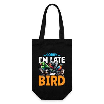 Désolé, je suis en retard, j’ai vu un oiseau Birdbirder Birdwatcher - Sac à bouteille - noir - Devant