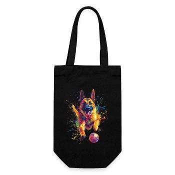 Belgischer Malinois - Geschenkbeutel für Flaschen - Schwarz - Vorne