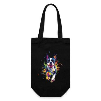 Boston Terrier - Geschenkbeutel für Flaschen - Schwarz - Vorne