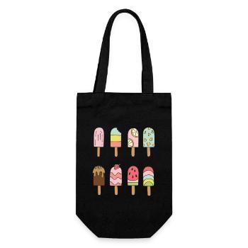 Eiscreme Outfit Softeis Karneval Kostüm Eis - Geschenkbeutel für Flaschen - Schwarz - Vorne