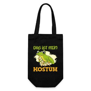 Karneval Party Frosch DAS IST MEIN FROSCH KOSTÜM - Geschenkbeutel für Flaschen - Schwarz - Vorne