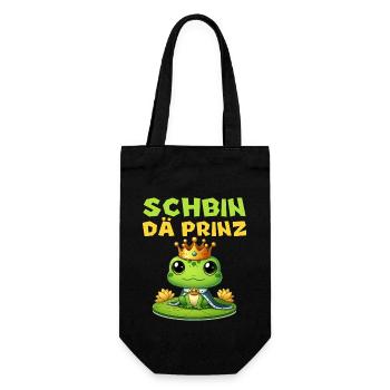 Karneval Kostüm SCHBIN DÄ PRINZ Lustiges - Geschenkbeutel für Flaschen - Schwarz - Vorne