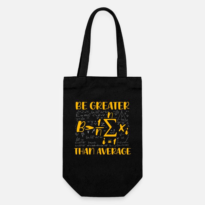 Math Pun – Be Greater Than Average - Gift Bag for Bottles - black