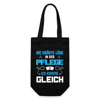 Altenpfleger Geschenk Altenpflege Pflegefachkraft - Geschenkbeutel für Flaschen - Schwarz - Vorne