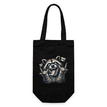 Rock On Raccoon Heavy Metal Design - Sac à bouteille - noir - Devant