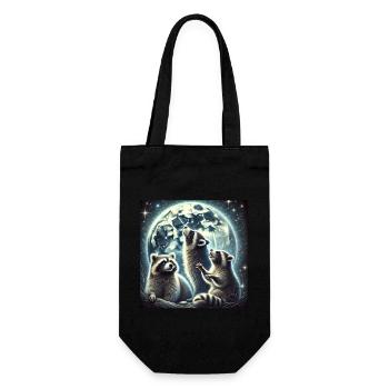 Trois ratons laveurs hurlent à la lune Art fantastique - Sac à bouteille - noir - Devant