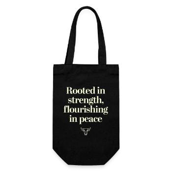 Taureau Caractère Signe du zodiaque Force et paix - Sac à bouteille - noir - Devant