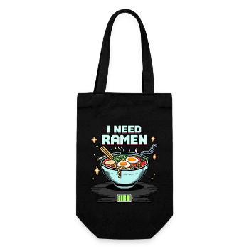 Ich brauche Ramen - Geschenkbeutel für Flaschen - Schwarz - Vorne