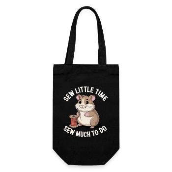 Sew Little Time Sew Much To Do Hamster - Geschenkbeutel für Flaschen - Schwarz - Vorne