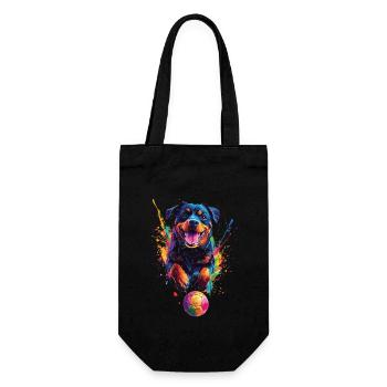 Rottweiler - Geschenkbeutel für Flaschen - Schwarz - Vorne