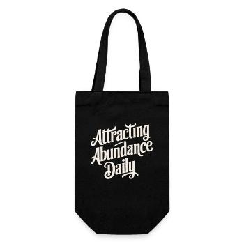 Daily Abundance Attract Manifest Quote - Gift Bag for Bottles - black - Front