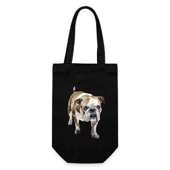 Bulldogge - Geschenkbeutel für Flaschen - Schwarz - Vorne