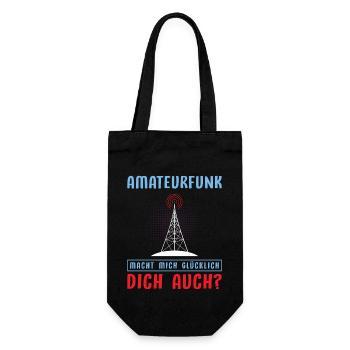 Amateurfunk Geschenke für Funker Funkamateur - Geschenkbeutel für Flaschen - Schwarz - Vorne