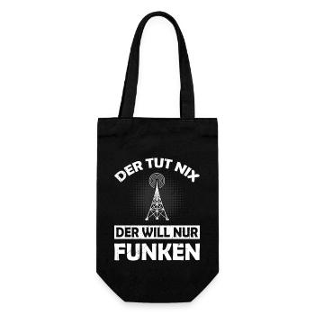 Amateurfunk Geschenke für Funker Funkamateur - Geschenkbeutel für Flaschen - Schwarz - Vorne