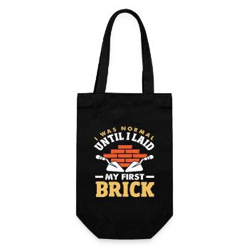Bricklayer I was normal until I got my first stone - Gift Bag for Bottles - black - Front