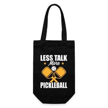 Paddle Ball Player Gift Less Talk Pickleball - Gift Bag for Bottles - black - Front