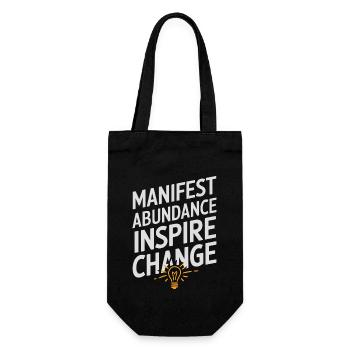 Manifestiere Fülle Inspirieren Veränderung Zitat - Geschenkbeutel für Flaschen - Schwarz - Vorne