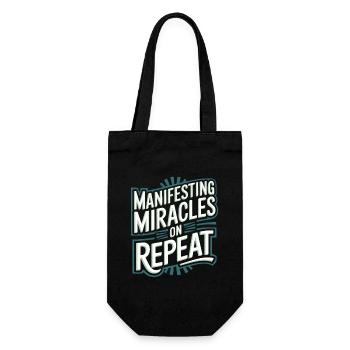 Manifesting Miracles Again and Again Quote - Gift Bag for Bottles - black - Front