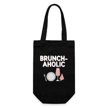 Brunch Kultur Bodenlos Mimosen Liebhaber - Geschenkbeutel für Flaschen - Schwarz - Vorne