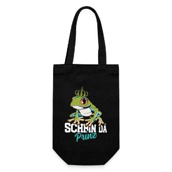 Karneval Kostüm Party SCHBIN DA PRINZ Lustiges - Geschenkbeutel für Flaschen - Schwarz - Vorne