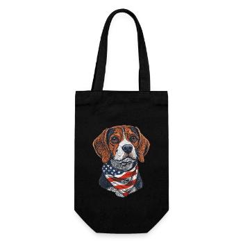 Beagle - Geschenkbeutel für Flaschen - Schwarz - Vorne