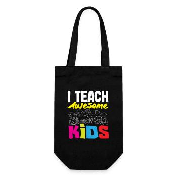 Elementary School Teacher I Teach Awesome Kids - Gift Bag for Bottles - black - Front